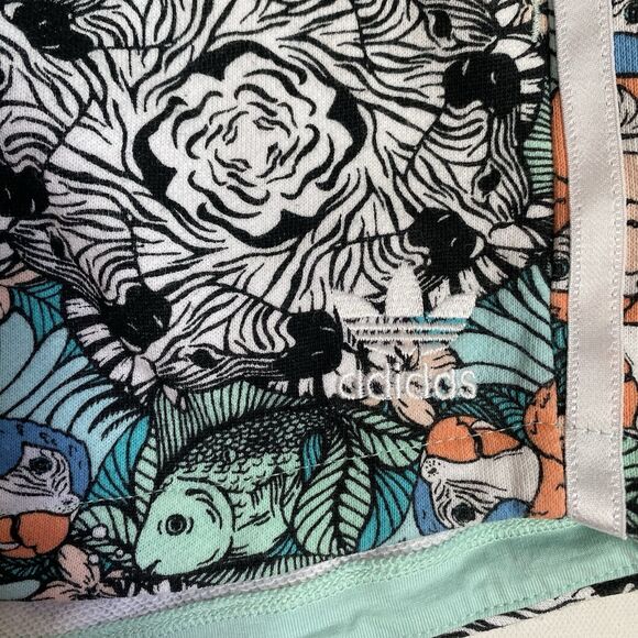 Adidas Sweat Shorts Kids Girls XL/14-15 Multicolor Fishes Running Summery - Picture 7 of 7